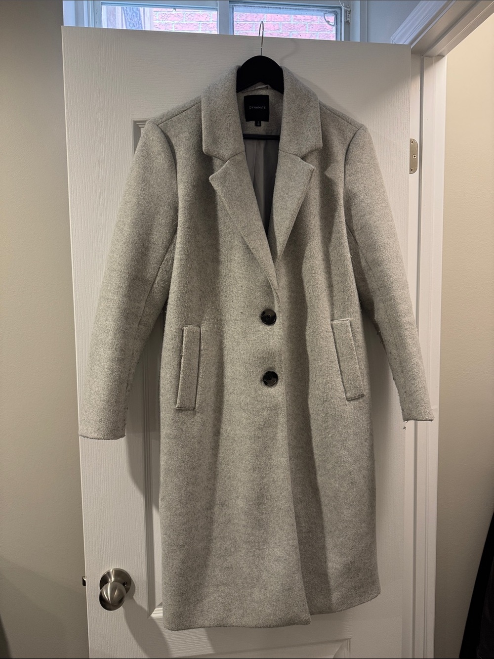 Dynamite Light Grey Double-Button Longline Trench Coat